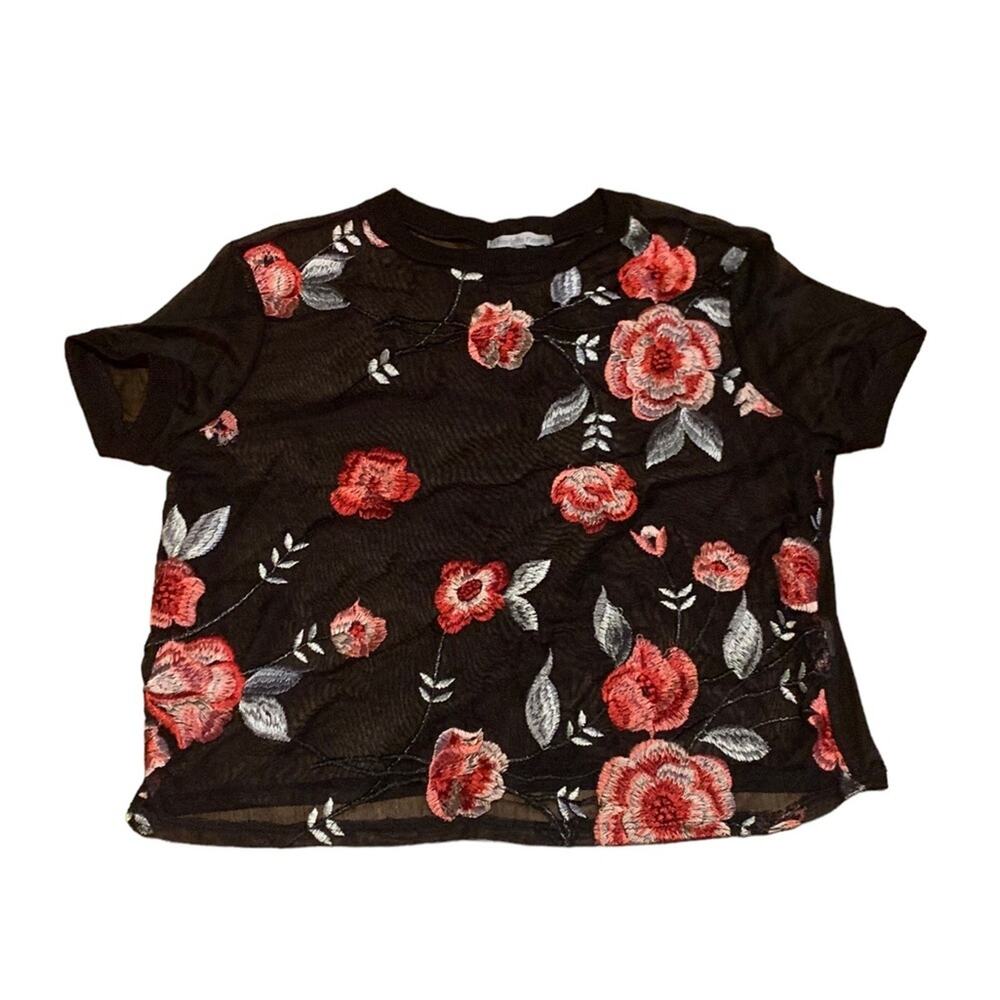 Charlotte Russe Top Sheer Mesh Fairy Grunge
Embroidered Whimsigoth Black Medium